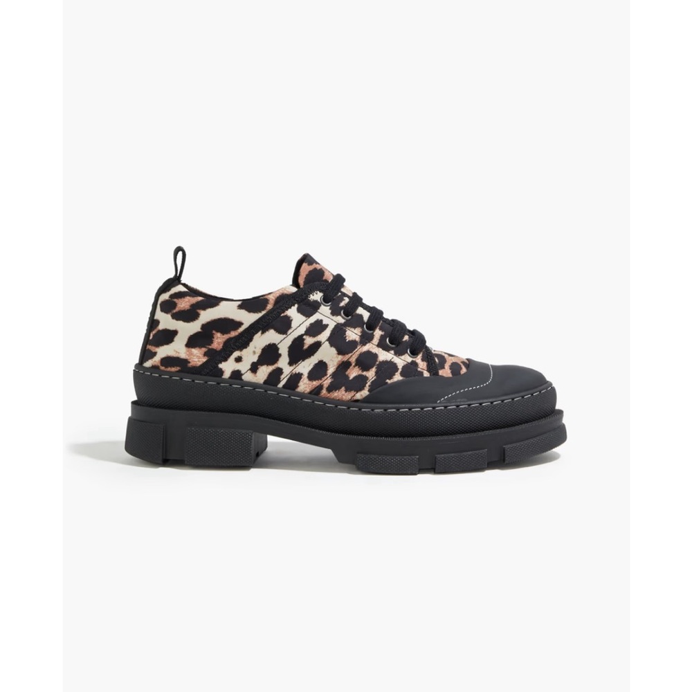 GANNI Leopard Print Lug Sole Sneaker (Size 9US / 39EU)